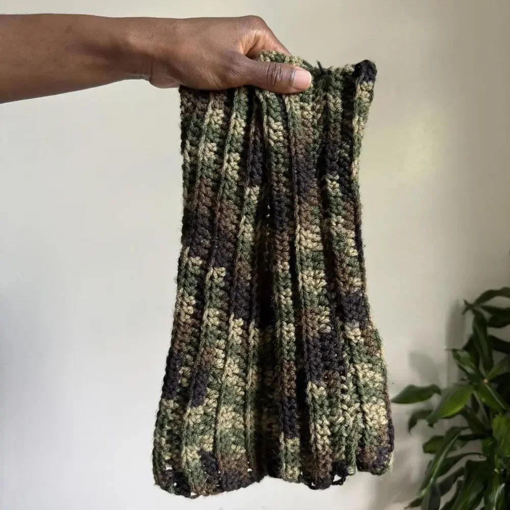 Handmade Camo Crochet Arm Warmers • Grunge Gorpcore Sleeves‎